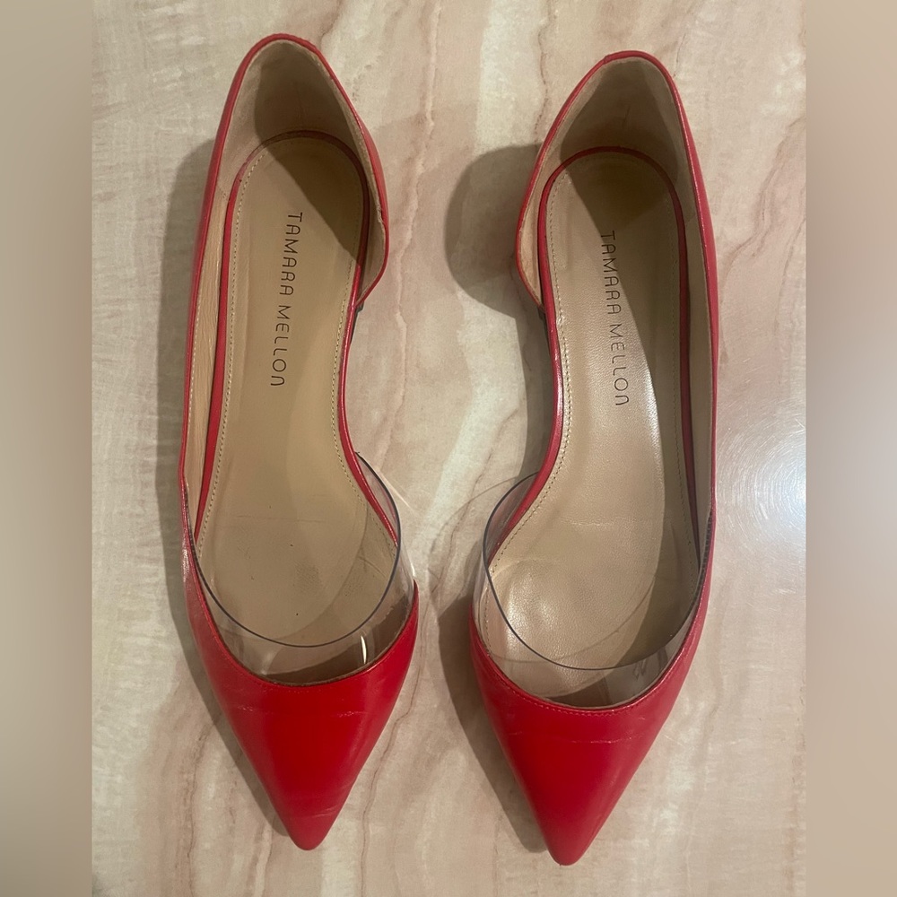 Women’s Tamara Mellon Leather Pointed Toe Flat, 8.5